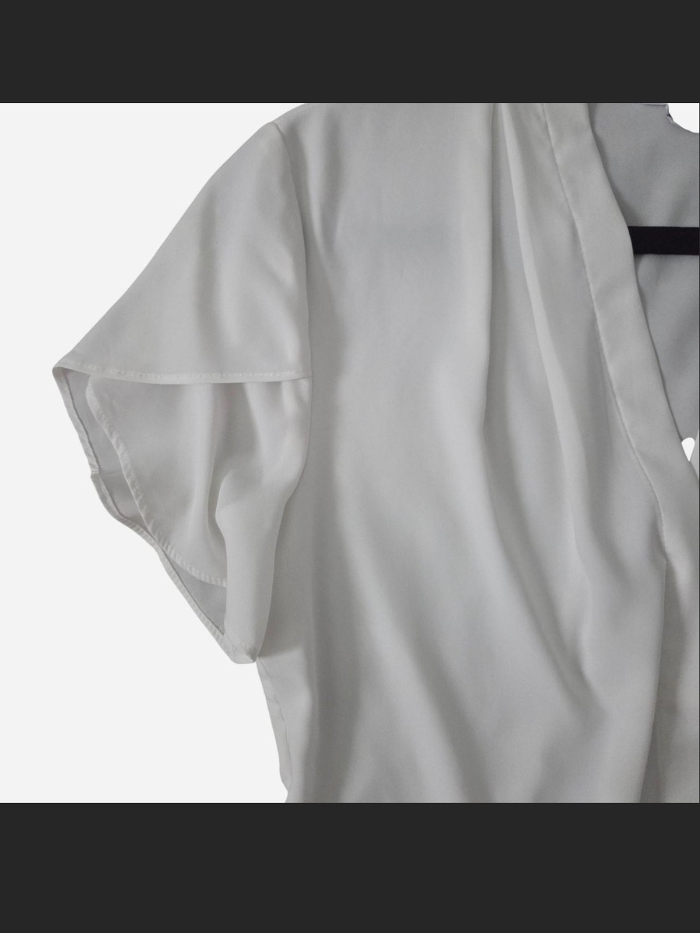 Calvin Klein White V-Neck Short Sleeve Blouse